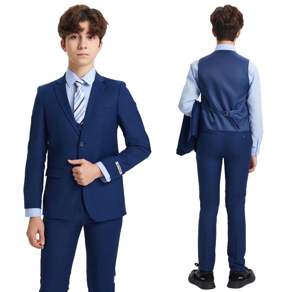 EXCLUSIVE Stacy Adams 5pc Boys Suit Slim-Fit, Indigo
